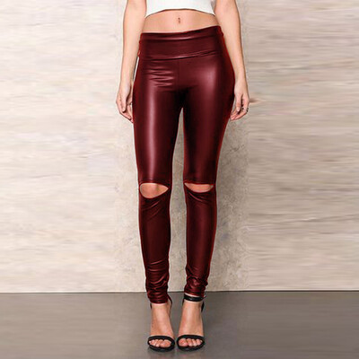 Tailored Women Knee Cut Ripped Hole High Waisted Skinny Leather Leggings Tights Pants
Tailored Women Knee Cut Ripped Hole High Waisted Skinny Leather Leggings Tights Pants