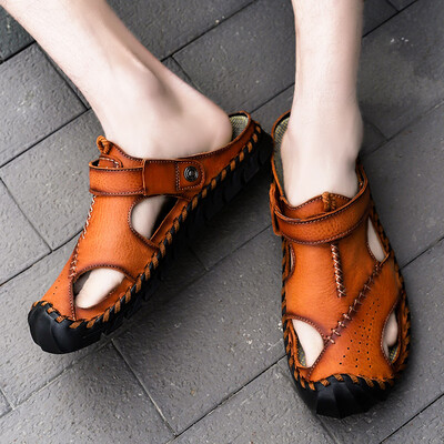 New mens leather sandals in the summer of 2019 Mens Korean version of all-in-one leather bagel soft-soled casual shoes trendy
New mens leather sandals in the summer of 2019 Mens Korean version of all-in-one leather bagel soft-soled casual shoes trendy
