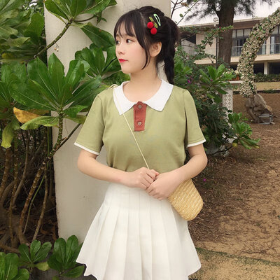 Vintage Casual All Match Turn Down Collar Basic Loose Oversize Short Sleeve Female Women Polo Shirts
Vintage Casual All Match Turn Down Collar Basic Loose Oversize Short Sleeve Female Women Polo Shirts
