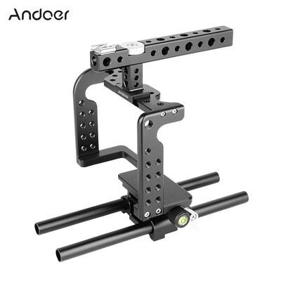 Andoer Video Camera Cage Rig Stabilizer with Top Handle Baseplate 15mm Rod Aluminum Alloy for Panasonic GH5GH4 DSLR to Mount Foll
Andoer Video Camera Cage Rig Stabilizer with Top Handle Baseplate 15mm Rod Aluminum Alloy for Panasonic GH5GH4 DSLR to Mount Foll
