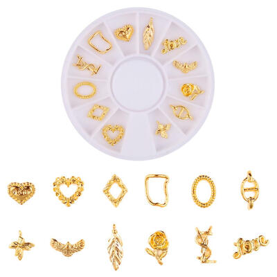 1 Bag Nail Art Glitter Stickers Alloy Diamond Hollow Out Nail Decoration