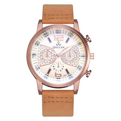 Casual Novelty Analog Quartz Watches Men Leather Strap Big Dial Wristwatch