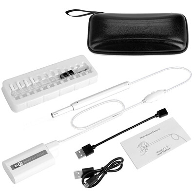 Wireless Otoscope WiFi Endoscope Camera 55mm HD 720P Lens Visual Ear Cleaning Earpick with 6 Adjustable LED Lights for IOS Androi
Wireless Otoscope WiFi Endoscope Camera 55mm HD 720P Lens Visual Ear Cleaning Earpick with 6 Adjustable LED Lights for IOS Androi