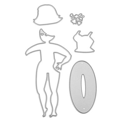 5pcs Metal Cutting Dies DIY Swim Ring Women Scrapbook Emboss Stencils Decor