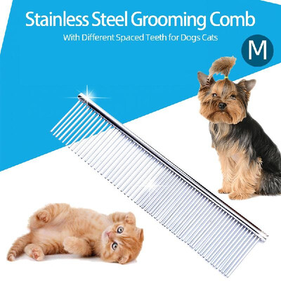 Stainless Steel Grooming Combs Dog Comb Pet Grooming Shedding Comb with Different Spaced Teeth for Dogs&Cats
Stainless Steel Grooming Combs Dog Comb Pet Grooming Shedding Comb with Different Spaced Teeth for Dogs&Cats
