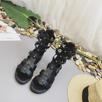 2019 new European&American hollowed-out middle boots open-toed cross tie sandals woman summer flat heel Roman shoe tide
2019 new European&American hollowed-out middle boots open-toed cross tie sandals woman summer flat heel Roman shoe tide