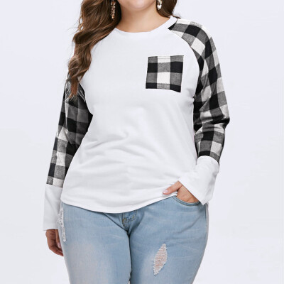 Starmoon Women Casual Plus Size Long Sleeve O Neck Plaid Pockets T Shirt Top Blouse
Starmoon Women Casual Plus Size Long Sleeve O Neck Plaid Pockets T Shirt Top Blouse
