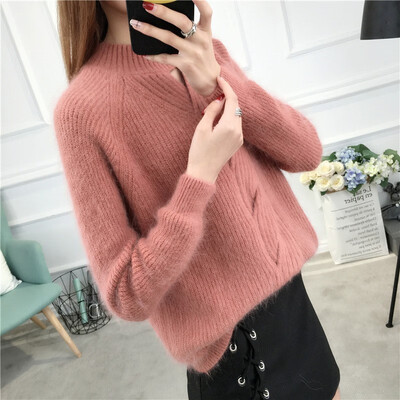 2018 autumn&winter new thick semi-turtleneck womens loose Korea version of short pure color knitted base sweater
2018 autumn&winter new thick semi-turtleneck womens loose Korea version of short pure color knitted base sweater