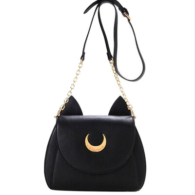 Women Sailor Moon Shoulder Bag Ladies Handbag Black Luna Cat Shape Chain Shoulder Bag PU Leather Small Crossbody Bag T20
Women Sailor Moon Shoulder Bag Ladies Handbag Black Luna Cat Shape Chain Shoulder Bag PU Leather Small Crossbody Bag T20