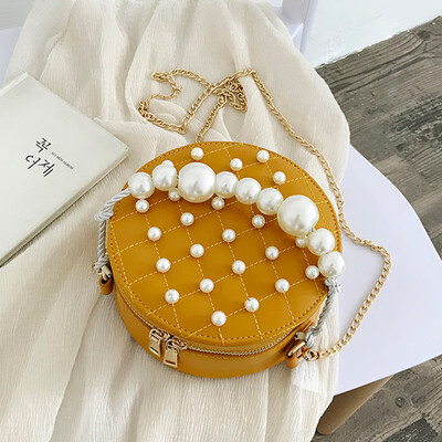 Ins super fire new wave Korean version of the female bag fashion pearl small round bag chain shoulder Messenger bag
Ins super fire new wave Korean version of the female bag fashion pearl small round bag chain shoulder Messenger bag