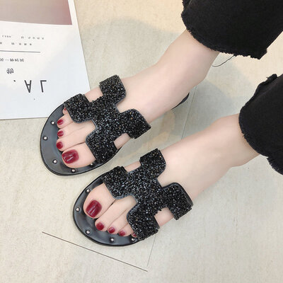 Cold slippers womens summer fashionable outer-wearing flash-drill H-slippers flat-bottomed sandal sandal-in-the-one
Cold slippers womens summer fashionable outer-wearing flash-drill H-slippers flat-bottomed sandal sandal-in-the-one