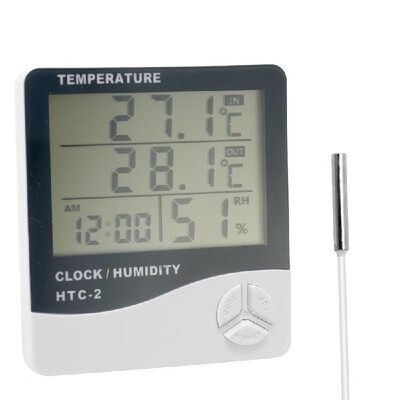 HTC-2 Indoor&Outdoor Large Screen Digital Display Temperature&Humidity Meter Time Calendar Alarm Thermometer&Hygromete
HTC-2 Indoor&Outdoor Large Screen Digital Display Temperature&Humidity Meter Time Calendar Alarm Thermometer&Hygromete