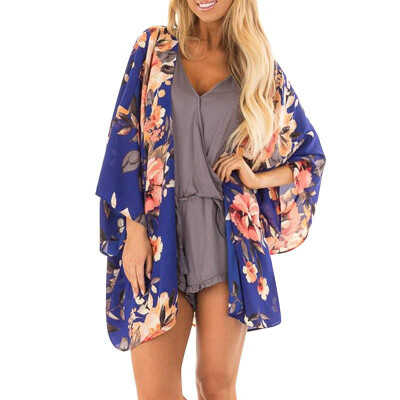 New Women Chiffon Kimono Cardigan Floral Print Boho Loose Outerwear Beach Bikini Cover Up Blue
New Women Chiffon Kimono Cardigan Floral Print Boho Loose Outerwear Beach Bikini Cover Up Blue