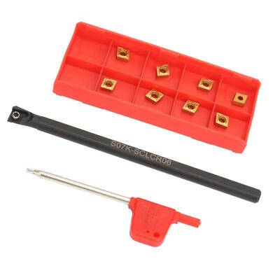 Greensen 1pc S07K-SCLCR06 Lathe Turning Tool Holder 8pcs CCMT0602 Carbide Insert with Wrench
Greensen 1pc S07K-SCLCR06 Lathe Turning Tool Holder 8pcs CCMT0602 Carbide Insert with Wrench