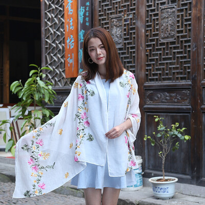 Korean version of cotton&linen women spring&summer wild art long air conditioning large shawl scarf dual-use embroidery ethnic wind scarf
Korean version of cotton&linen women spring&summer wild art long air conditioning large shawl scarf dual-use embroidery ethnic wind scarf