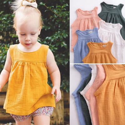 Toddler Baby Girls Sleeveless Pure Color Dress Party Clothes Summer Sundress
Toddler Baby Girls Sleeveless Pure Color Dress Party Clothes Summer Sundress
