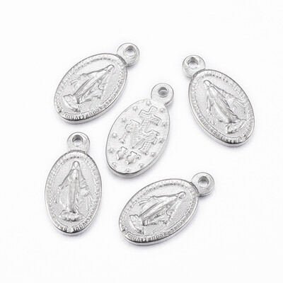 304 Stainless Steel Pendants Oval with Virgin Mary Stainless Steel Color 125x65x15mm Hole 1mm
304 Stainless Steel Pendants Oval with Virgin Mary Stainless Steel Color 125x65x15mm Hole 1mm