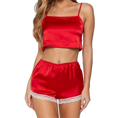 Toponeto Fashion Women Lace Splic Stain Lingerie Set Pajamas Camisole Shorts Sleepwear
Toponeto Fashion Women Lace Splic Stain Lingerie Set Pajamas Camisole Shorts Sleepwear