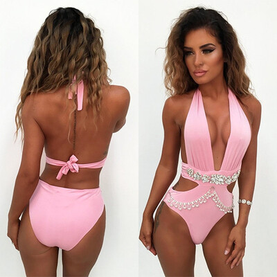 Sexy Women Crystal Bikini Onepiece Swimwear Push-Up Padded Swimsuit Bathing Beachwear
Sexy Women Crystal Bikini Onepiece Swimwear Push-Up Padded Swimsuit Bathing Beachwear