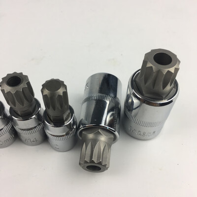 10pc 12 Point MM Triple Square Spline Bit Socket Set Tamper Proof M4-M18 Case