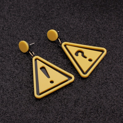 EK473 Unique Design Big Triangle Drop Earrings Simple Fashion Resin Question & Exclamation Mark Symbol Earring Jewelry Gift
EK473 Unique Design Big Triangle Drop Earrings Simple Fashion Resin Question & Exclamation Mark Symbol Earring Jewelry Gift