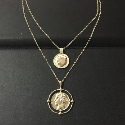 Vintage Pendant Necklace Bohemian Female Double-layer Necklace Retro Gold Carved Coin Necklace Circle Jewelry Collares New 2019
Vintage Pendant Necklace Bohemian Female Double-layer Necklace Retro Gold Carved Coin Necklace Circle Jewelry Collares New 2019