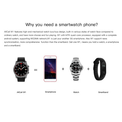 AllCall W1 Make Your Own Phone Heart Rate Smart BT Sport GPS 3G2G Watch-Phone 2GB RAM 16GB ROM MTK6580m Quadcore Android 51 Call
AllCall W1 Make Your Own Phone Heart Rate Smart BT Sport GPS 3G2G Watch-Phone 2GB RAM 16GB ROM MTK6580m Quadcore Android 51 Call