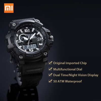 Xiaomi TwentySeventeen Outdoor Dual Display Electronic Watch Dial Dual Time Display Calendar Countdown 50 Meters Waterproof Outdoo
Xiaomi TwentySeventeen Outdoor Dual Display Electronic Watch Dial Dual Time Display Calendar Countdown 50 Meters Waterproof Outdoo
