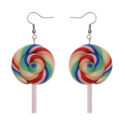 Rainbow swirl Lollipop Earrings earring candy costume trendy Style woman girl Jewelry
Rainbow swirl Lollipop Earrings earring candy costume trendy Style woman girl Jewelry