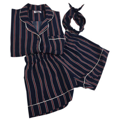 Summer 2017 New Fashion Women Pajamas Turn-down Collar 2 Two Piece Set ShirtShorts Striped Casual Pajama Set W1
Summer 2017 New Fashion Women Pajamas Turn-down Collar 2 Two Piece Set ShirtShorts Striped Casual Pajama Set W1