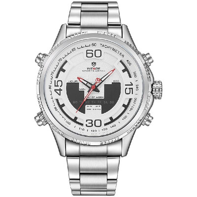 WEIDE WH6306 Quartz Digital Electronic Watch Three Sub-Dials Dual Time Week Second Minute Hour Display 3ATM Waterproof Timer Busin
WEIDE WH6306 Quartz Digital Electronic Watch Three Sub-Dials Dual Time Week Second Minute Hour Display 3ATM Waterproof Timer Busin
