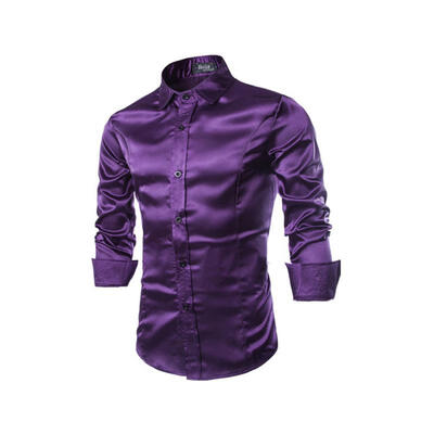 Korean Version Shiny Casual Polyester Long Sleeve Shirt Fashion Mens Slim Fit Turn-down Collar Shirt
Korean Version Shiny Casual Polyester Long Sleeve Shirt Fashion Mens Slim Fit Turn-down Collar Shirt