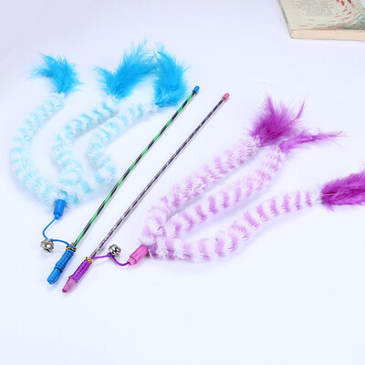 Interactive Fun Toy Cat Teaser Wand Pet Colorful 3 Striped Straps Feather toys for cats Pet Best Gift Grappige Kattenstok toys
Interactive Fun Toy Cat Teaser Wand Pet Colorful 3 Striped Straps Feather toys for cats Pet Best Gift Grappige Kattenstok toys