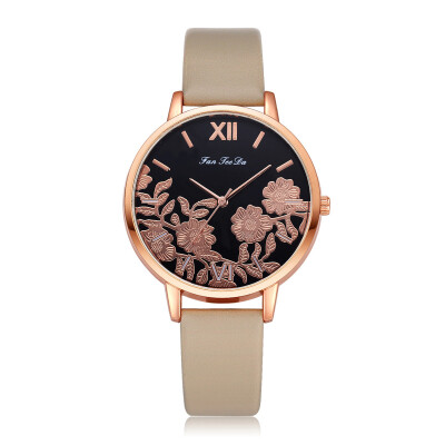 FANTEEDA Womens Watch Fashion Flower Dial Print Watch