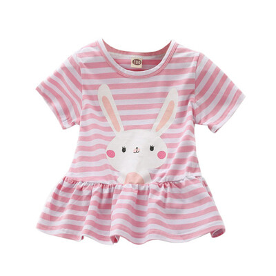 1-5T Summer Casual Kid Clothing Cute Baby Girls Striped Cartoon Short-sleeved Dresses Child Clothing
1-5T Summer Casual Kid Clothing Cute Baby Girls Striped Cartoon Short-sleeved Dresses Child Clothing