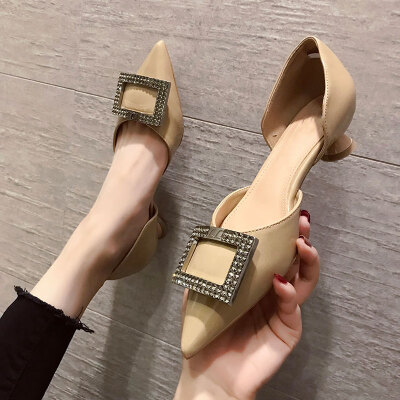 High heels female summer Korean version of pointed rhinestone square buckle with va va voom fairy shoes
High heels female summer Korean version of pointed rhinestone square buckle with va va voom fairy shoes
