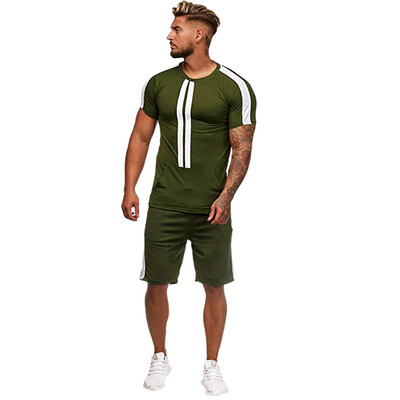 Toponeto Mens Summer Leisure Stripe Color Collision Short Sleeve Shorts Sports Thin Sets
Toponeto Mens Summer Leisure Stripe Color Collision Short Sleeve Shorts Sports Thin Sets