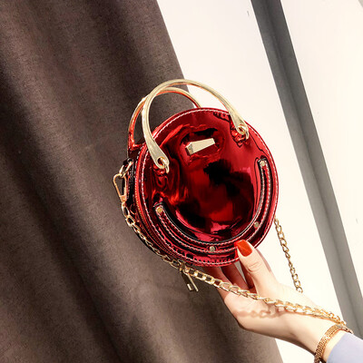 Bag female 2019 new personality laser chain mini portable small round bag small bag fashion Messenger bag