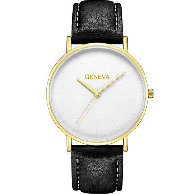 2018 GENEVA Watch Fashion Mens Leather Band Stainless Steel Quartz Wristwatch Luxury Minimalist Slim Black Watches Hot Sale
2018 GENEVA Watch Fashion Mens Leather Band Stainless Steel Quartz Wristwatch Luxury Minimalist Slim Black Watches Hot Sale
