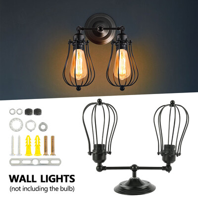 Vintage American E27 Cage Wall Lamp Black Iron Wall Lights Bedroom Bar Counter Sconce Retro Indoor Reading No Bulb
Vintage American E27 Cage Wall Lamp Black Iron Wall Lights Bedroom Bar Counter Sconce Retro Indoor Reading No Bulb