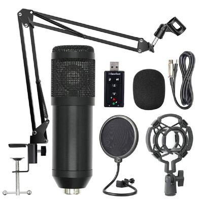 BM800 Professional Suspension Microphone Kit Studio Live Stream Broadcasting Recording Condenser Microphone Set
BM800 Professional Suspension Microphone Kit Studio Live Stream Broadcasting Recording Condenser Microphone Set