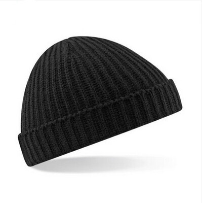 New Mens Beanie Hat Warm Ribbed Turn Ski Fisherman Docker Hat
