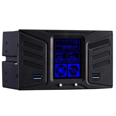 Dual 525inch Drive Bay Computer Case Fan Speed Controller with Dual USB30