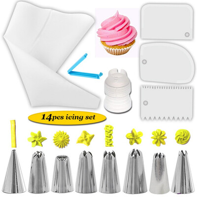 14-piece Set 8 Decorating Mouth Cake Cream Decoration Tool with Smudge Scraper Converter Household Kitchen Baking Tools
14-piece Set 8 Decorating Mouth Cake Cream Decoration Tool with Smudge Scraper Converter Household Kitchen Baking Tools
