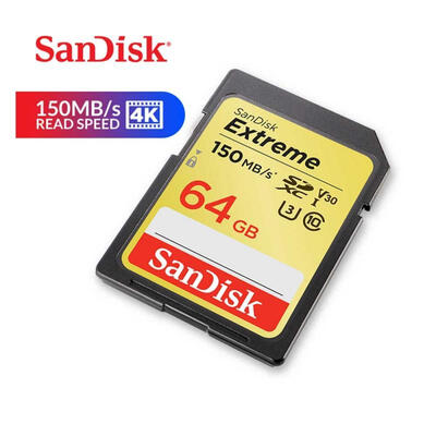 SanDisk Memory Card Extreme SDXC SD Card 64GB C10 U3 V30 150MBs Read Speed 4K UHD For Camera
SanDisk Memory Card Extreme SDXC SD Card 64GB C10 U3 V30 150MBs Read Speed 4K UHD For Camera