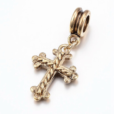 Tibetan Style Alloy European Dangle Beads Large Hole Pendants Cross Antique Golden 33mm Hole 5mm Pendant 20x15x3mm
Tibetan Style Alloy European Dangle Beads Large Hole Pendants Cross Antique Golden 33mm Hole 5mm Pendant 20x15x3mm