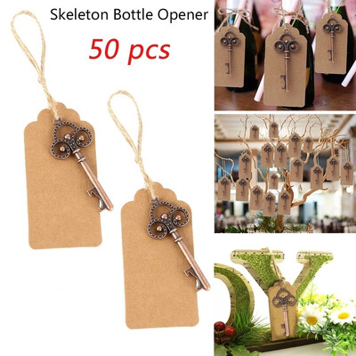Plated 50pcs Vintage Bottle Opener With Tags Wedding Decoration 50pcs Skeleton Bottle Opener For Party
Plated 50pcs Vintage Bottle Opener With Tags Wedding Decoration 50pcs Skeleton Bottle Opener For Party