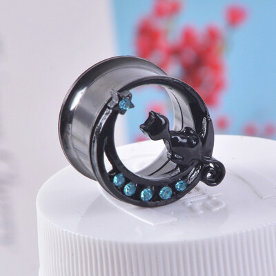 New Arrival 1 Pair Black Ear Piercing Plugs Stainless Steel Rhinestone Ear Expansion Cat Style Body Jewelry
New Arrival 1 Pair Black Ear Piercing Plugs Stainless Steel Rhinestone Ear Expansion Cat Style Body Jewelry
