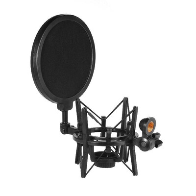 Univerdal Plastic Condenser Microphone Mic Shock Mount Holder Bracket Anti-vibration with Pop Filter for On-line Broadcasting Stud
Univerdal Plastic Condenser Microphone Mic Shock Mount Holder Bracket Anti-vibration with Pop Filter for On-line Broadcasting Stud