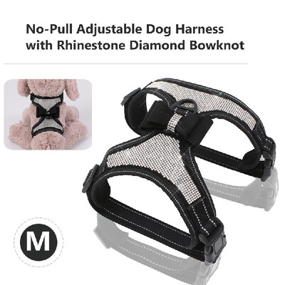 Dog Harness No-Pull Adjustable Rhinestone Diamond Bowknot Chest Straps Bow Vest with Leash Reflective Nylon Pet Vest for Dogs 
Dog Harness No-Pull Adjustable Rhinestone Diamond Bowknot Chest Straps Bow Vest with Leash Reflective Nylon Pet Vest for Dogs